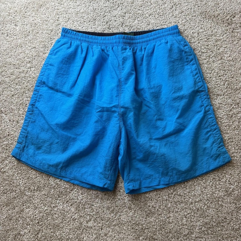 Vintage Van Heusen Swim Shorts Mens Large Blue Mesh Lined Elastic Waist Trunks